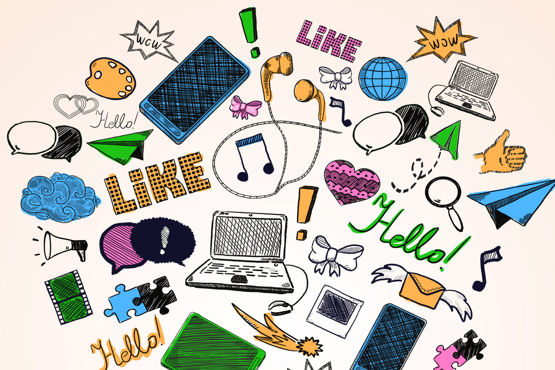 illustration of social media