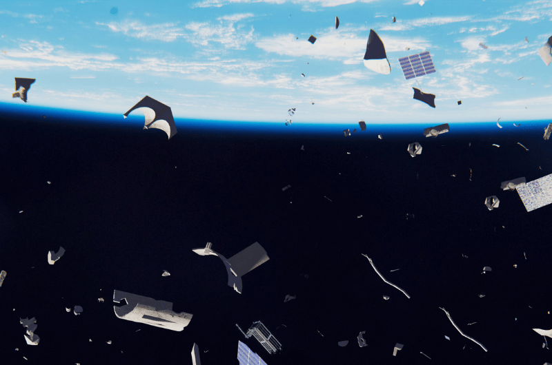 illustration of space debris