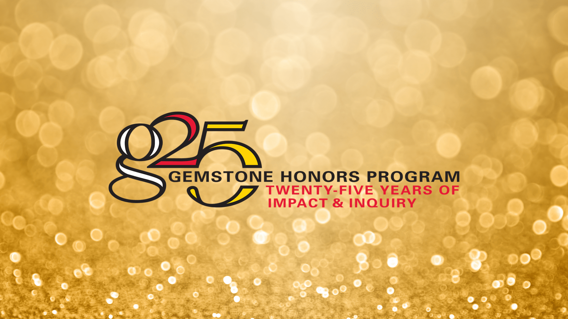 25th anniversary logo on gold confetti