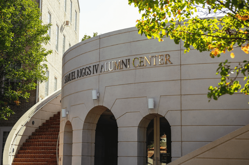 exterior of riggs alumni center