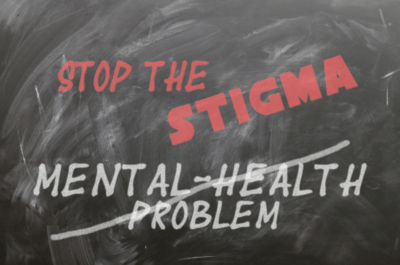 stop the stigma written on chalkboard