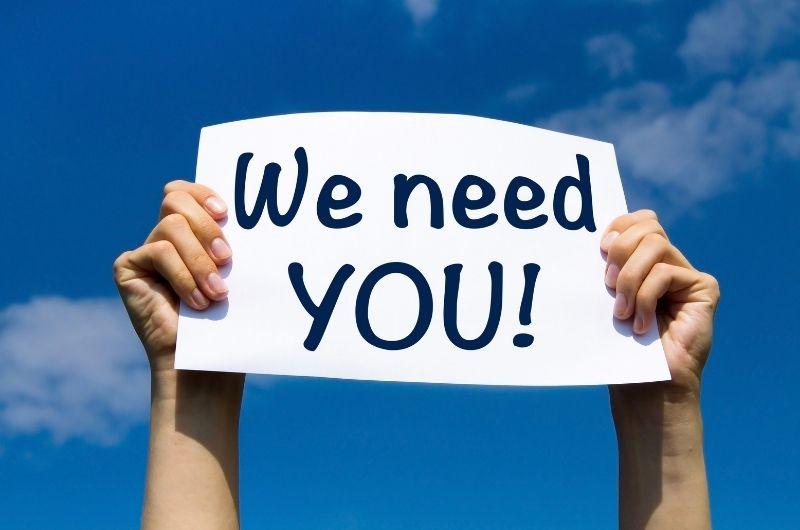 hands holding we need you sign