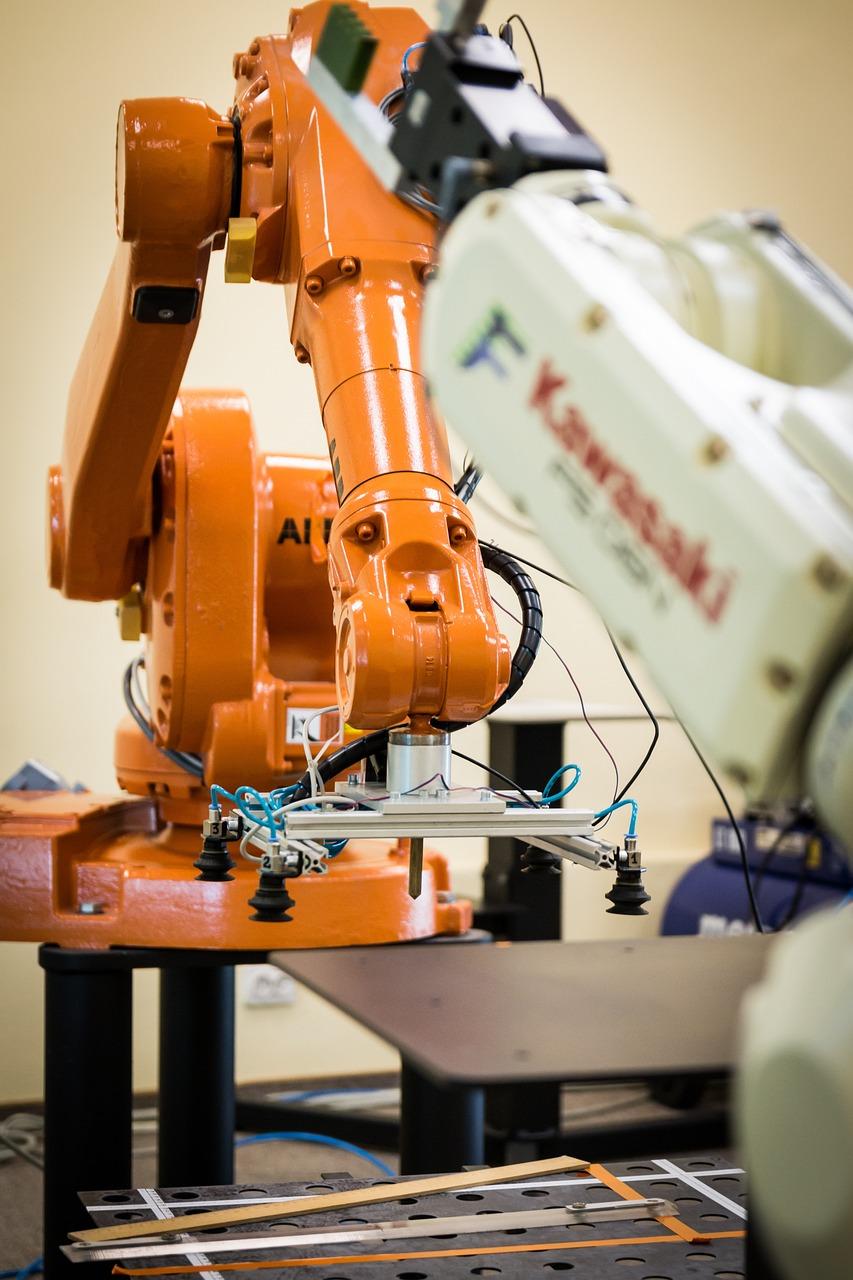 Image of orange robot arm on a table