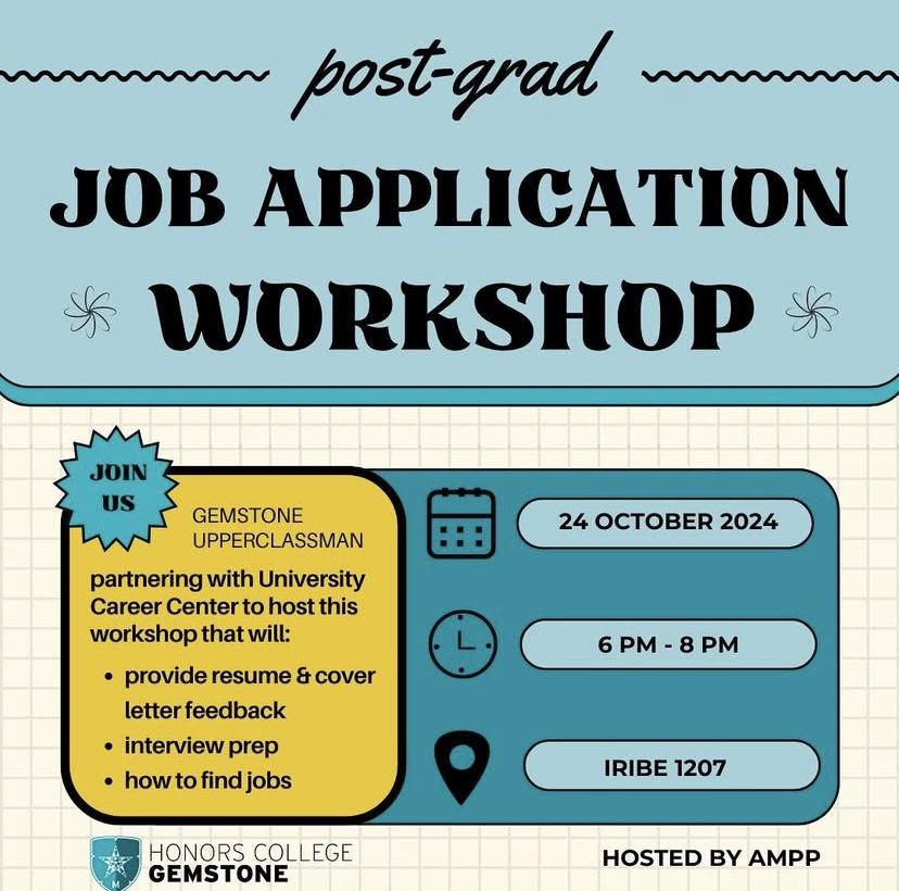 Flyer for pos-grad job application workshop