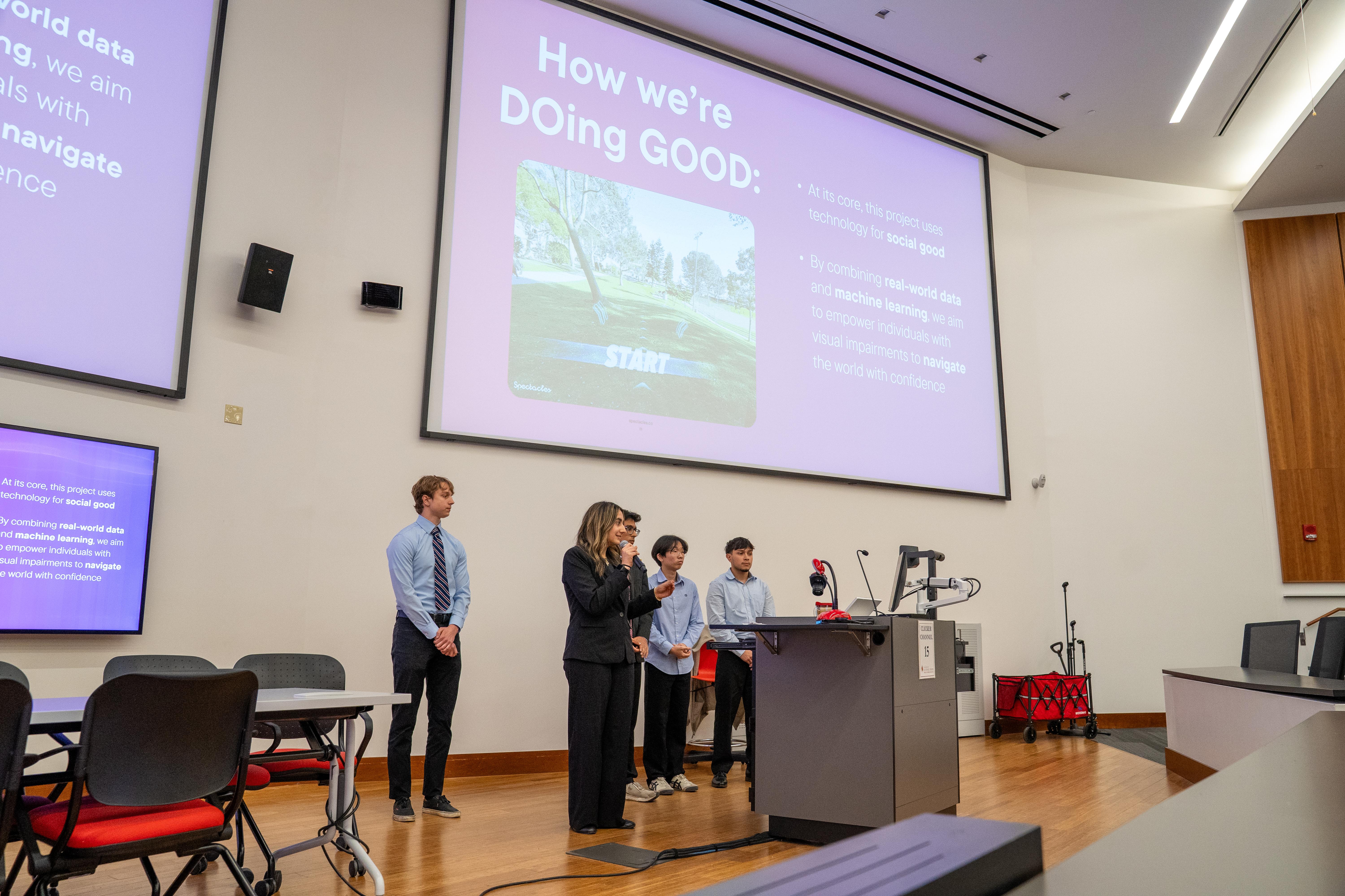 Gemstone students presenting slideshow