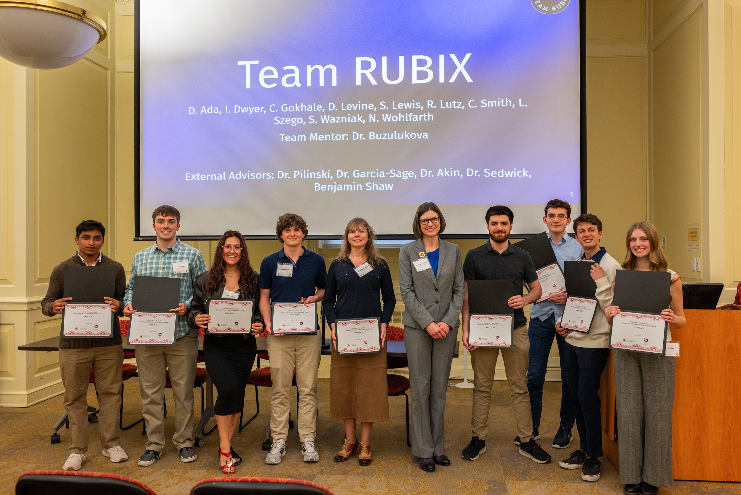 Team RUBIX and their librarian mentor